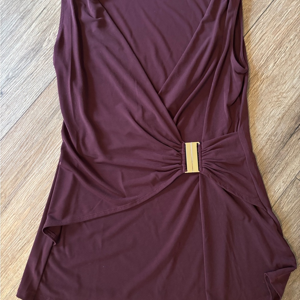 Ellen Tracy Burgundy Sleeveless Blouse